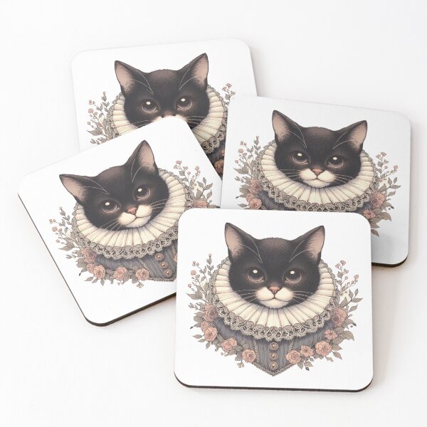 Item preview, Black Cat Wearing A White Ruff Collar designed and sold by JL-TEESHOP.
