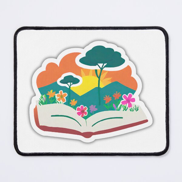 Item preview, Flores que crecen en un libro y una hermosa puesta de sol designed and sold by KINGSMILESTORE.