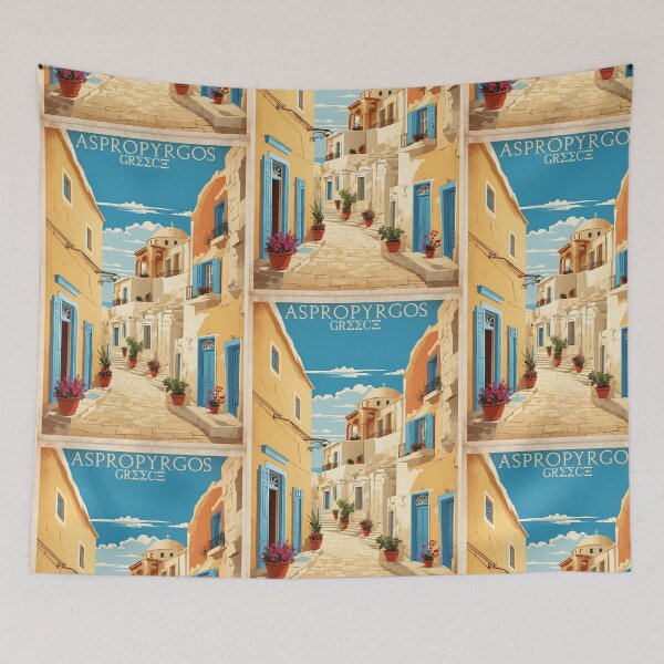 Item preview, Aspropyrgos Greece Vintage Travel Tourism  designed and sold by TravelersGems.