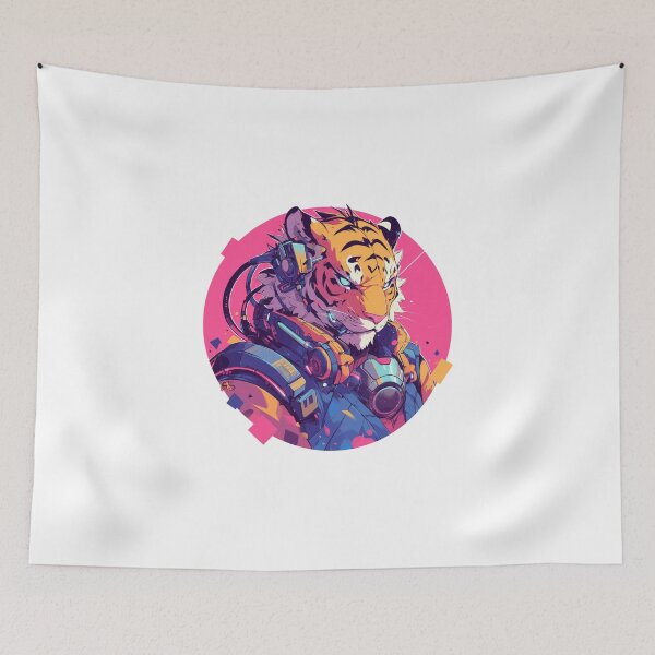 Item preview, Cyber Tiger // Aesthetic Tiger // Cool Animal // Cyber Animal // Future Animal Art // Animal Warrior // Animal Cute Art // Gaming Aesthetic stickers designed and sold by SMARTKIT  DESIGNAGENCY.