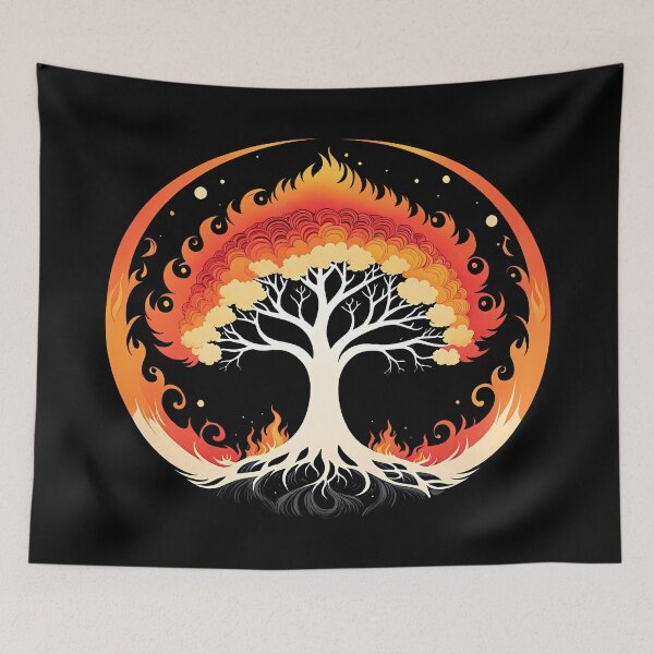 Item preview, Minimalist Fire Tree, Ai Generated Art  designed and sold by ACC .