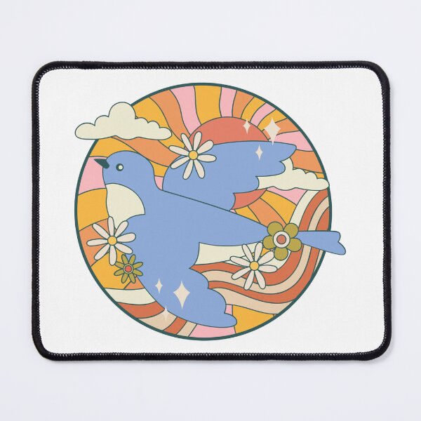 Item preview, Blue bird flying retro designed and sold by Tanseytees.