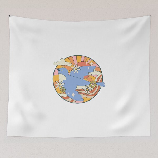 Item preview, Blue bird flying retro designed and sold by Tanseytees.