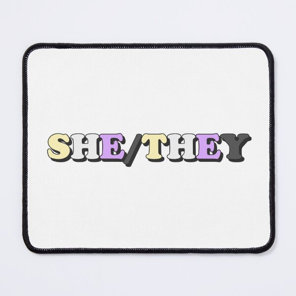 Item preview, she/they nonbinary pride flag pronouns designed and sold by wordswithfonts.