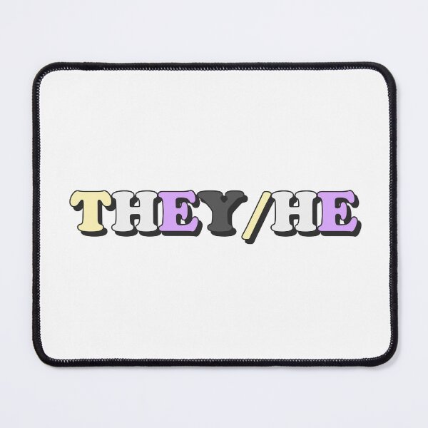 Item preview, they/he nonbinary pride flag pronouns designed and sold by wordswithfonts.