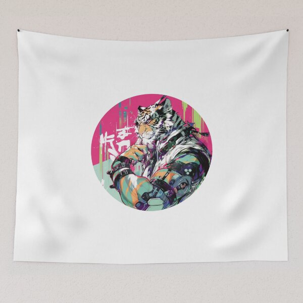 Item preview, Cyber Tiger // Aesthetic Tiger // Cool Animal // Cyber Animal // Future Animal Art // Animal Warrior // Animal Cute Art // Gaming Aesthetic stickers designed and sold by SMARTKIT  DESIGNAGENCY.