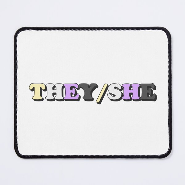 Item preview, they/she nonbinary pride flag pronouns designed and sold by wordswithfonts.
