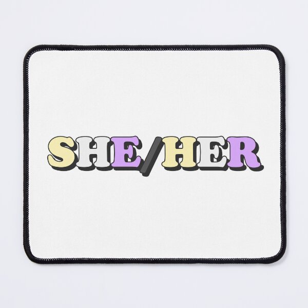 Item preview, she/her nonbinary pride flag pronouns designed and sold by wordswithfonts.