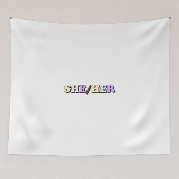 Item preview, she/her nonbinary pride flag pronouns designed and sold by wordswithfonts.