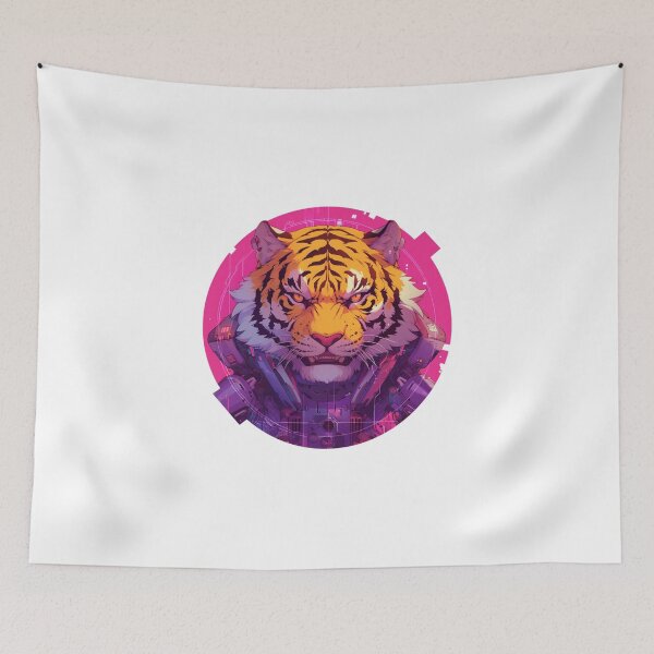 Item preview, Cyber Tiger // Aesthetic Tiger // Cool Animal // Cyber Animal // Future Animal Art // Animal Warrior // Animal Cute Art // Gaming Aesthetic stickers designed and sold by SMARTKIT  DESIGNAGENCY.