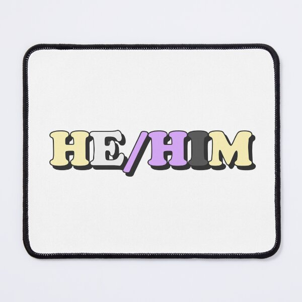 Item preview, he/him nonbinary pride flag pronouns designed and sold by wordswithfonts.