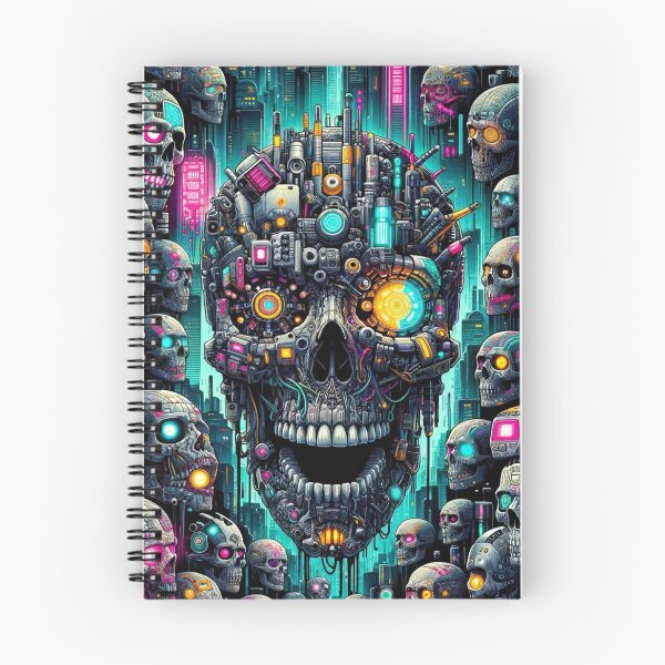 Item preview, Cyberpunk Skulls Pattern Print designed and sold by PinUpPizzazz.