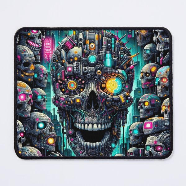 Item preview, Cyberpunk Skulls Pattern Print designed and sold by PinUpPizzazz.