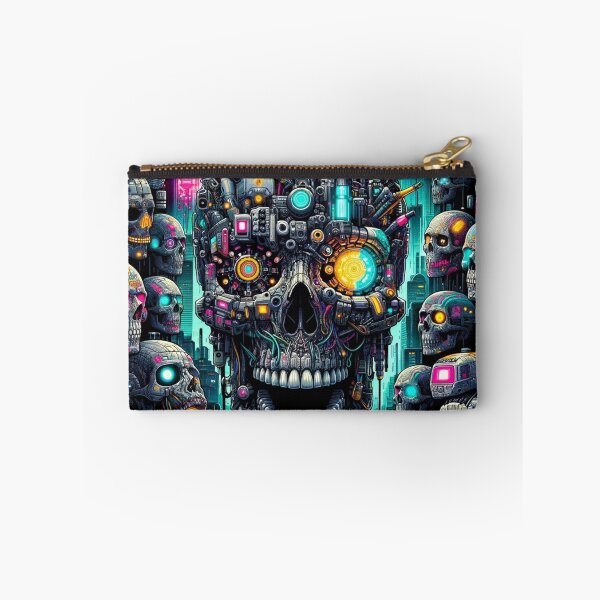 Item preview, Cyberpunk Skulls Pattern Print designed and sold by PinUpPizzazz.