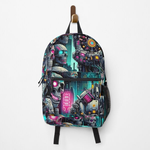 Item preview, Cyberpunk Skulls Pattern Print designed and sold by PinUpPizzazz.