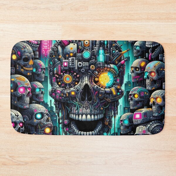 Item preview, Cyberpunk Skulls Pattern Print designed and sold by PinUpPizzazz.