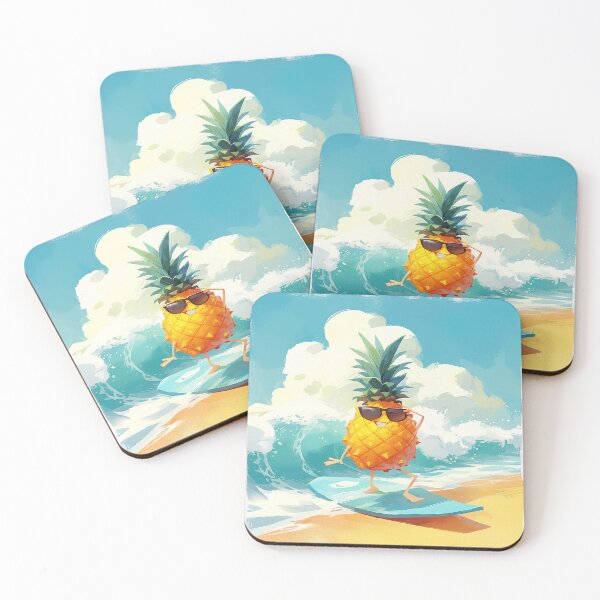 Item preview, Funny Pineapple Surfing on Waves designed and sold by JoyfulNat.