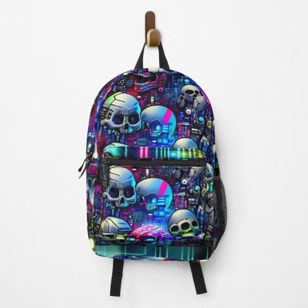Item preview, Cyberpunk Skulls Pattern Print designed and sold by PinUpPizzazz.