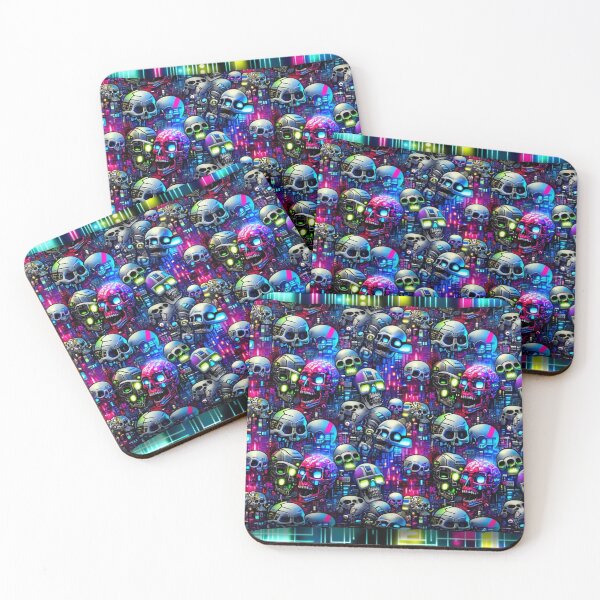 Item preview, Cyberpunk Skulls Pattern Print designed and sold by PinUpPizzazz.