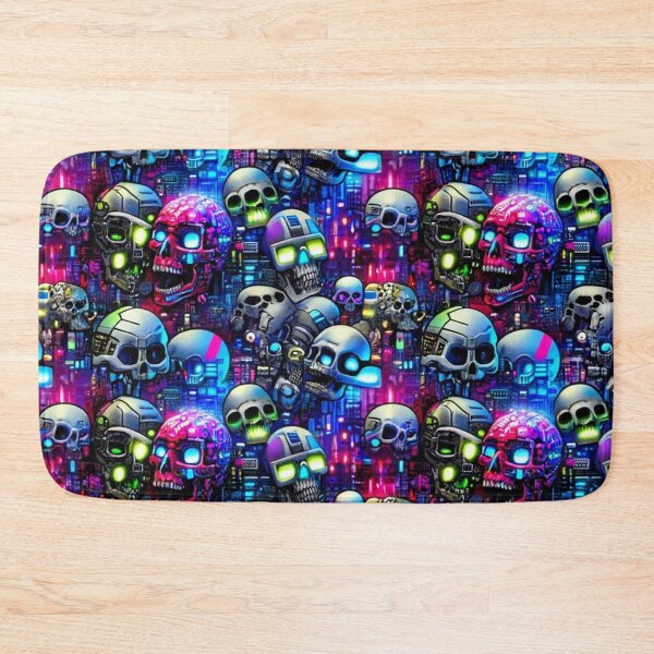 Item preview, Cyberpunk Skulls Pattern Print designed and sold by PinUpPizzazz.