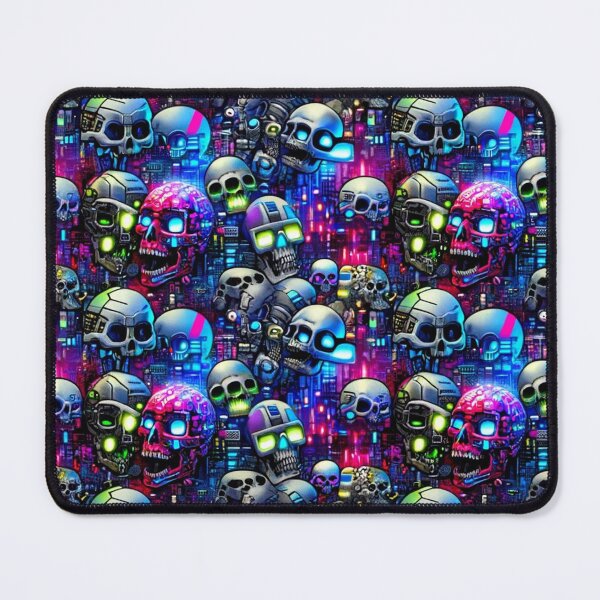 Item preview, Cyberpunk Skulls Pattern Print designed and sold by PinUpPizzazz.
