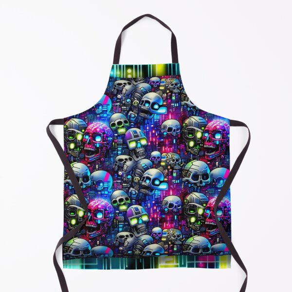 Item preview, Cyberpunk Skulls Pattern Print designed and sold by PinUpPizzazz.