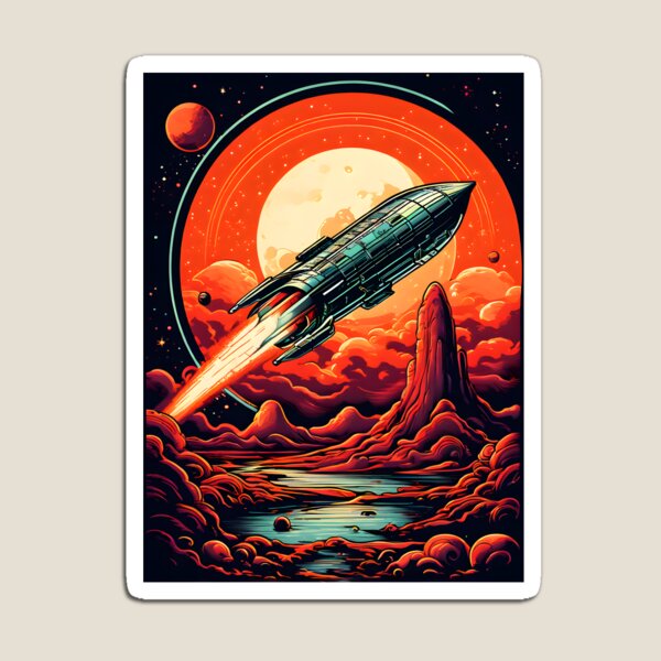 Aperçu de l'œuvre Design rétro des années 80 pour les voyages dans l'espace créée et vendue par DesireeVDA.