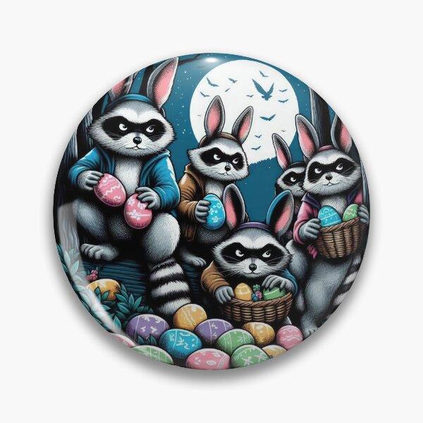 Item preview, Bandit raccoons steal Easter eggs from someone else's nest Easter Funny animals designed and sold by Expressions-Sel.