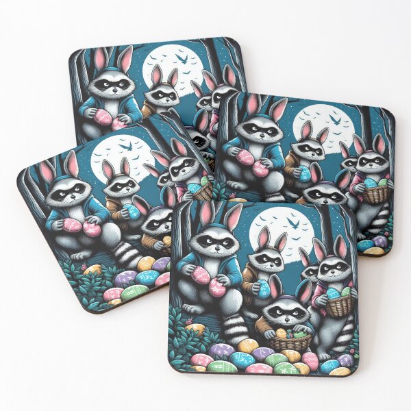 Item preview, Bandit raccoons steal Easter eggs from someone else's nest Easter Funny animals designed and sold by Expressions-Sel.
