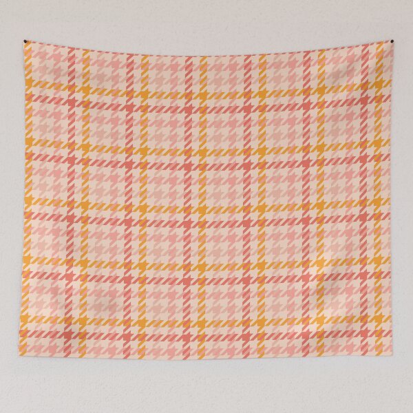 Artikelvorschau, Schönes und elegantes nahtloses Hahnentrittmuster in den Farben Pink, Orange und Beige. entworfen und verkauft von RSDigitalPrintDesign.