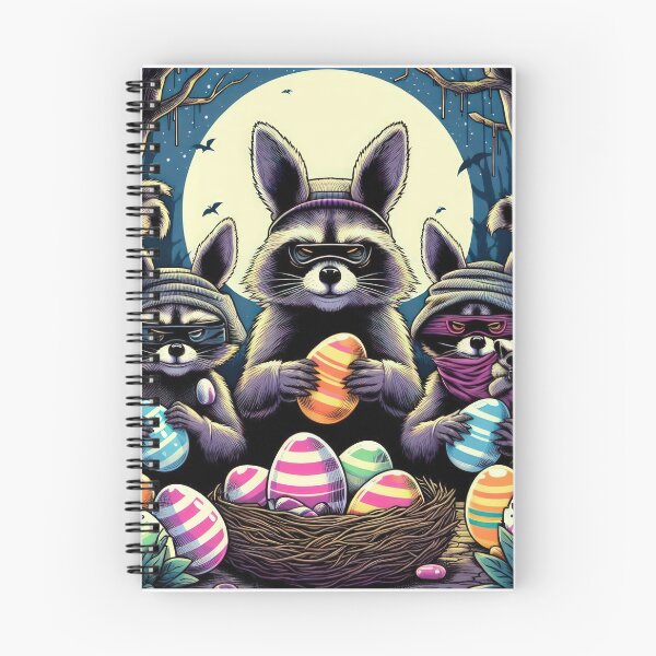 Item preview, Raccoon bandits steal Easter eggs Easter Funny animals designed and sold by Expressions-Sel.