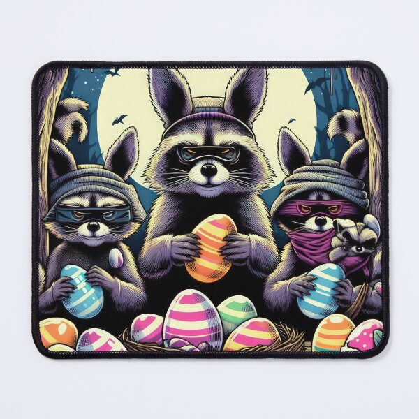 Item preview, Raccoon bandits steal Easter eggs Easter Funny animals designed and sold by Expressions-Sel.