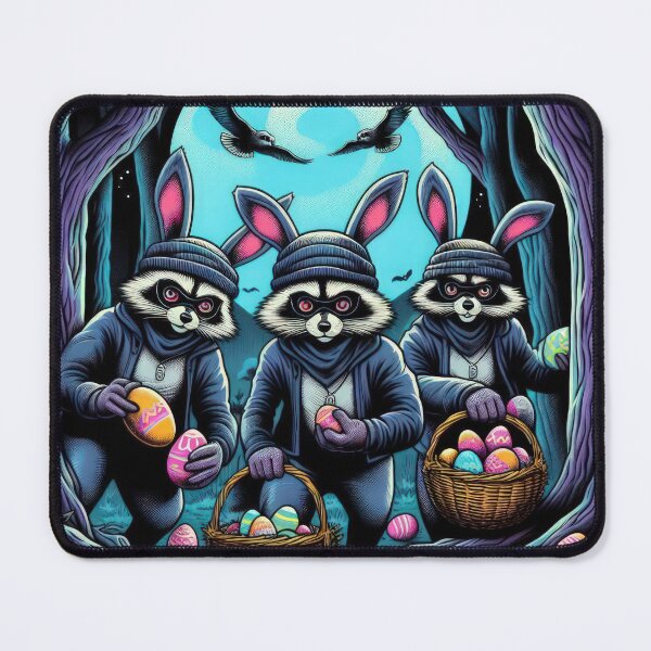 Item preview, Easter Funny animals Raccoon bandits steal Easter eggs designed and sold by Expressions-Sel.
