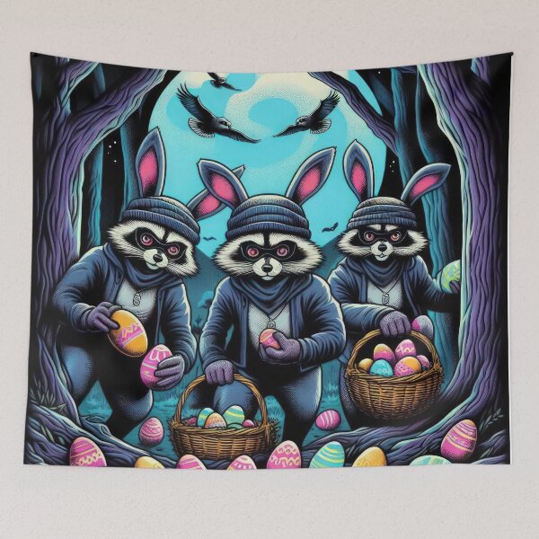 Item preview, Easter Funny animals Raccoon bandits steal Easter eggs  designed and sold by Expressions-Sel.