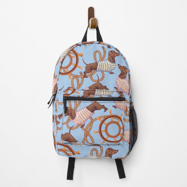 Item preview, Dachshund sailor captain, helm and sea rope Pattern. Sea pattern designed and sold by Deepness2023.
