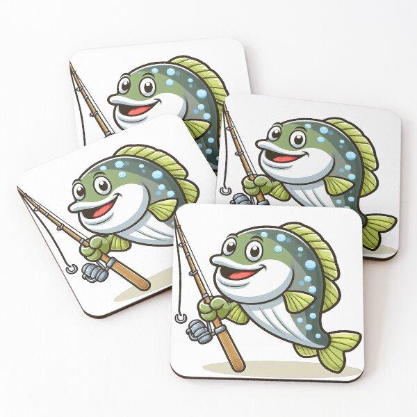 Artikelvorschau, Goofy Fish mit Angelrute – Einzigartiges Angler’s Delight-Design entworfen und verkauft von 3MillsDesign.