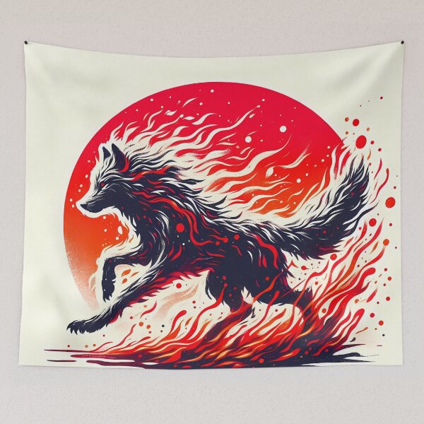 Item preview, Lava Fire Wolf, Ai Generated Art  designed and sold by ACC .