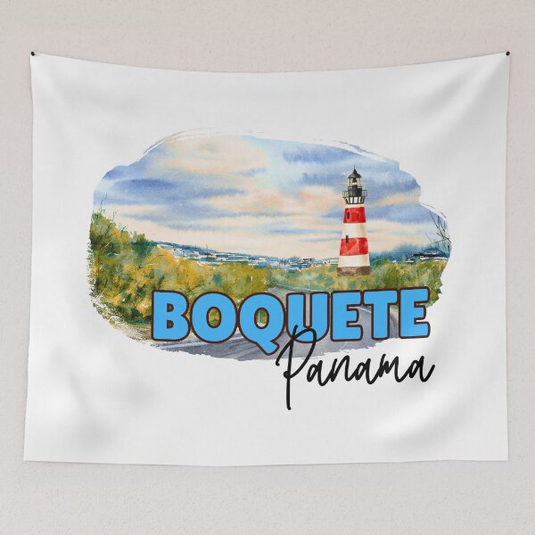 Item preview, Boquete Panama  Watercolor Volcan Red White Lighthouse Sticker  designed and sold by julyperson.