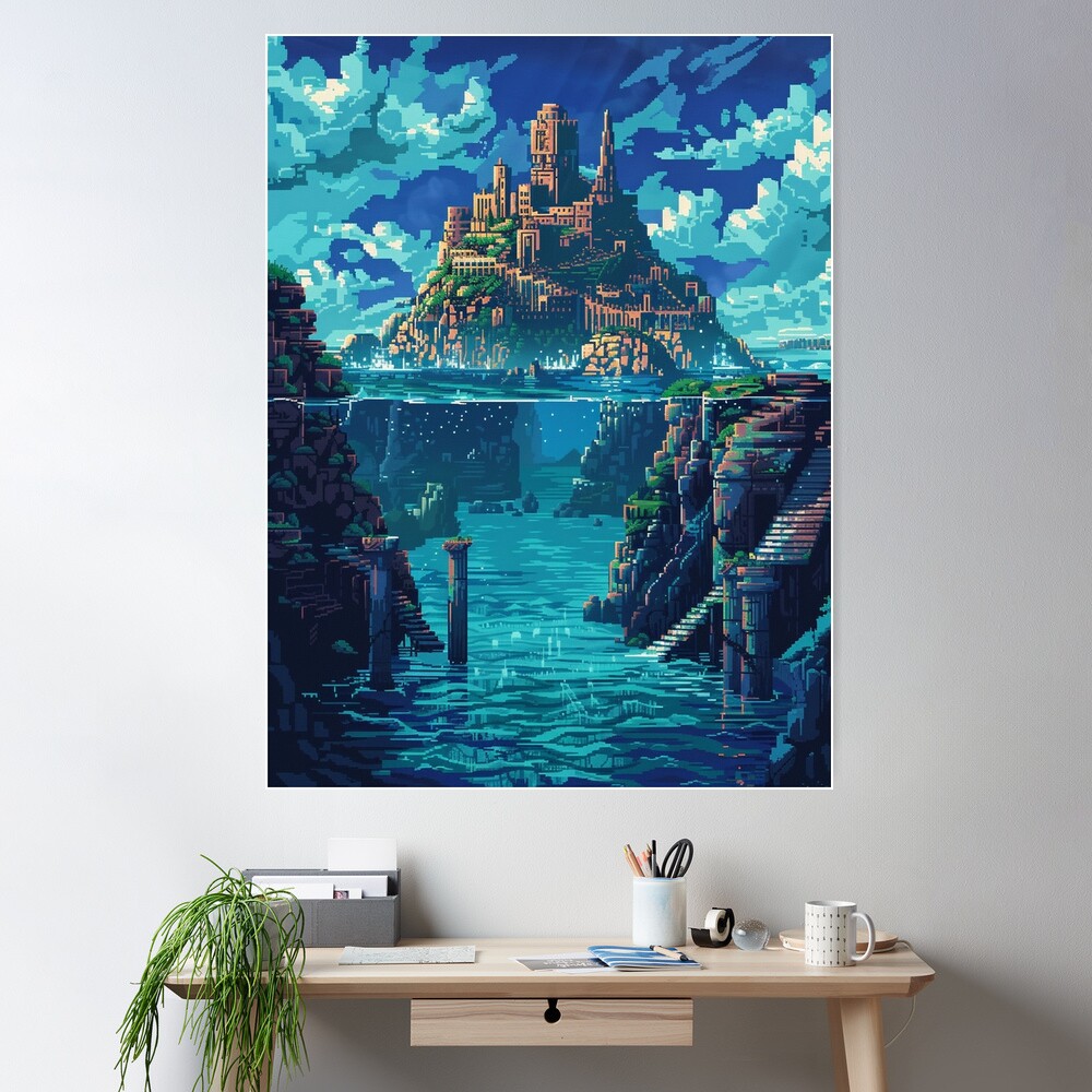 The Lost City Of Atlantis Pixel Art 