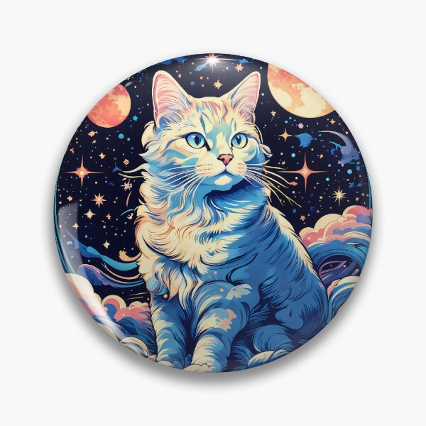 Artikelvorschau, Katze mit himmlischem Hintergrund, Retro-Tarot-inspiriertes Design entworfen und verkauft von DesireeVDA.