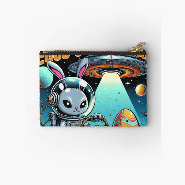Item preview, ufo rabbit in a space suit collects easter eggs  Easter Funny animals  designed and sold by Expressions-Sel.