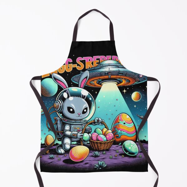 Item preview, ufo rabbit in a space suit collects easter eggs Easter Funny animals designed and sold by Expressions-Sel.