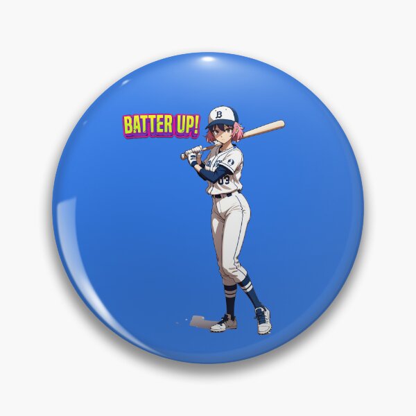 Item preview, anime girl baseball player ready to hit the ball batter up! designed and sold by PrintPlanetGo.