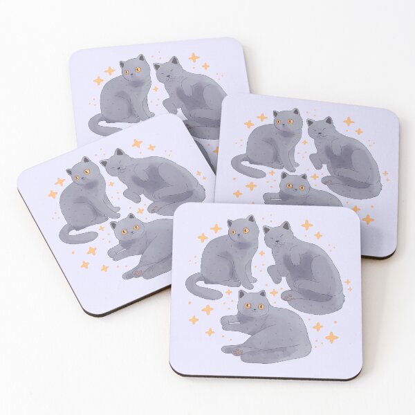 Item preview, British blue cat - Cute british shorthair cats illustration designed and sold by YaraCuteArt.