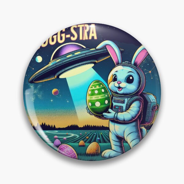 Item preview, UFO rabbit in a spacesuit with an easter egg Easter Funny animals designed and sold by Expressions-Sel.