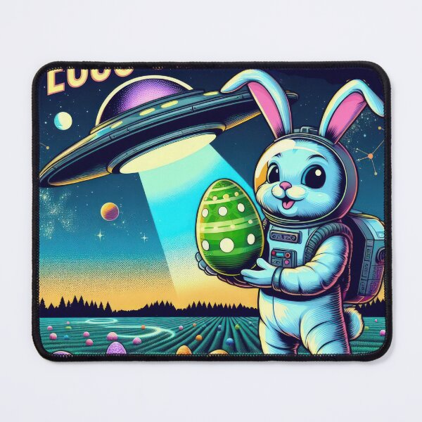 Item preview, UFO rabbit in a spacesuit with an easter egg Easter Funny animals designed and sold by Expressions-Sel.