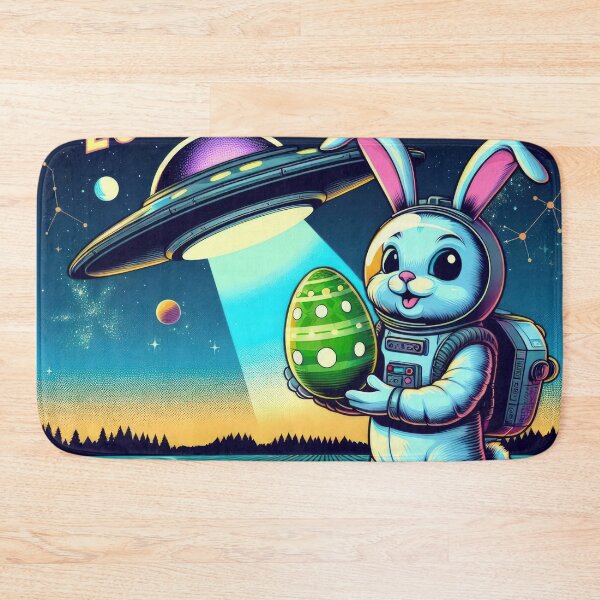 Item preview, UFO rabbit in a spacesuit with an easter egg Easter Funny animals designed and sold by Expressions-Sel.
