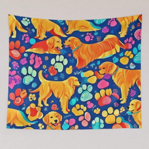 Item preview, Golden Retriever Paws: Vibrant Colors designed and sold by Health And Fitness Posts e-Store.