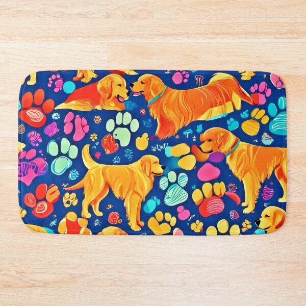 Item preview, Golden Retriever Paws: Vibrant Colors designed and sold by Health And Fitness Posts e-Store.
