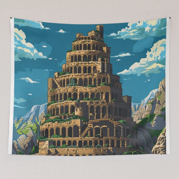 Item preview, Tower Of Babel Pixel Art  designed and sold by SaintCurio.